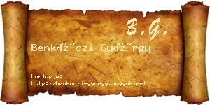 Benkóczi György névjegykártya