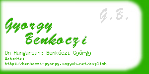 gyorgy benkoczi business card