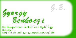 gyorgy benkoczi business card